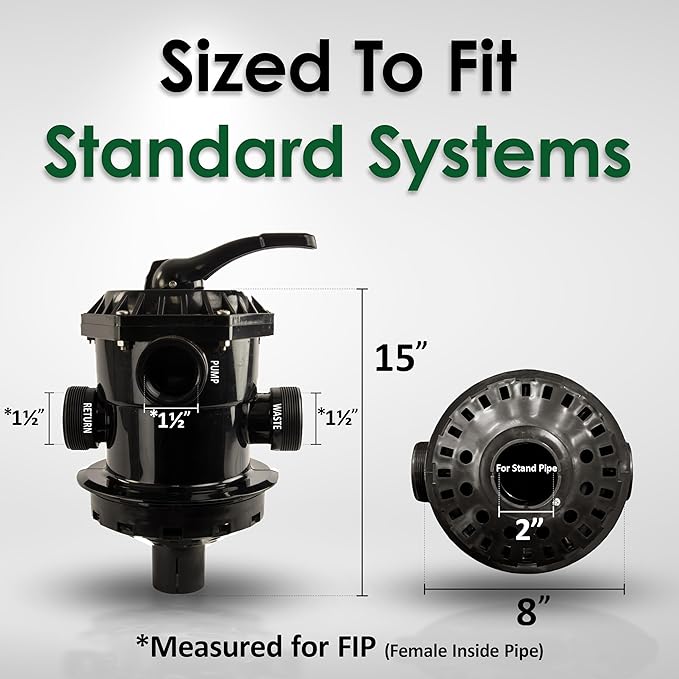 Rx Clear SP0714T VariFlo Top Mount Multiport Valve | Compatible: Hayward Pro & VL Series Pool Filters | 6-Way Replacement Sand Filter Valve for Above Ground & Inground Pools | 1.5" FIP Ports (SP-714T)
