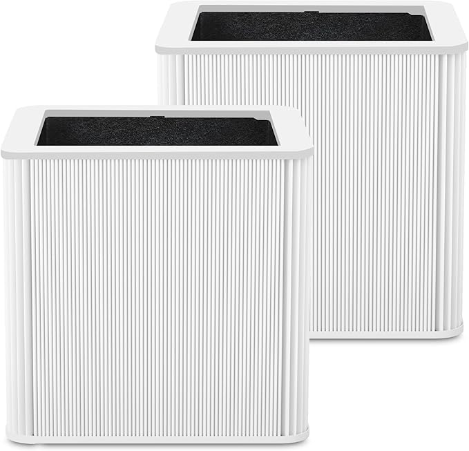 211+ Replacement Filter Compatible with Blue Pure 211+ and 211+ Auto Air Purifier, 2-Stage Filtration System of H13 True Filter and Activated Carbon Filter, White, 2 Pack