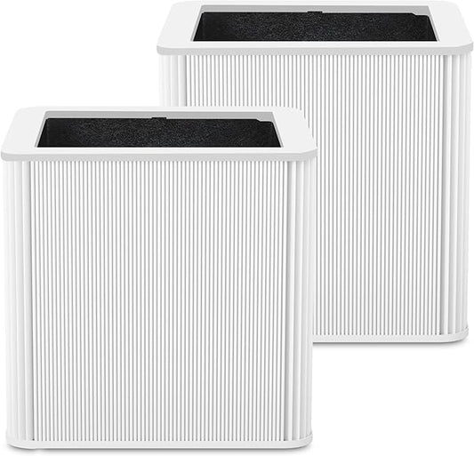 211+ Replacement Filter Compatible with Blue Pure 211+ and 211+ Auto Air Purifier, 2-Stage Filtration System of H13 True Filter and Activated Carbon Filter, White, 2 Pack