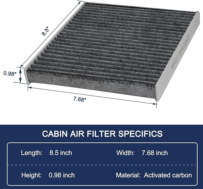 CF10729 Cabin Air Filter with Activate Carbon,Fits for Dodge Caliber 07-12,Avenger 08-14,Journey 09-19; Ram 2011-2015; Chrysler Cirrus 07-10,Sebring 07-10; Jeep Compass,Patriot, Replace# 5058693AA