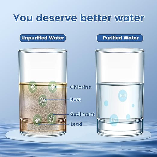 Vortopt Replacement Filter for T5 Faucet Water, 3-6 Months Lifetime, Reduces Chlorine, Taste and Odor (2 Pack)