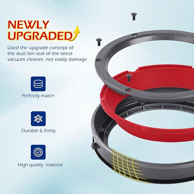 Upgraded Dust Bin Sealing Ring Compatible with Dyson V11 V15 Gen5 SV14 SV15 SV22 Vacuum Cleaner, Bin Sealing Ring Assembly Compatible with Dyson V11 V15 Gen5 Canister