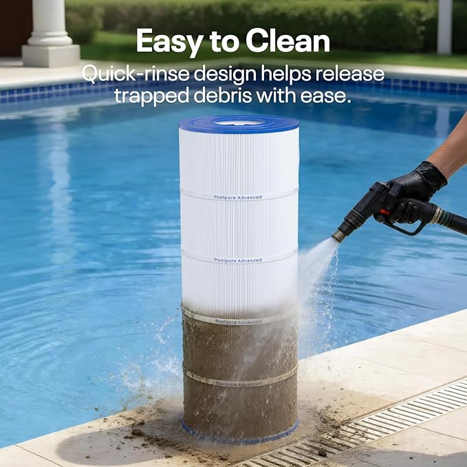 POOLPURE PLFPWWCT150 Pool Filter Replaces PWWCT150, Ultral-B3, Clearwater II ProClean 150, 817-0150N, Unicel 8414, Filbur FC-1287, SD-00210, 150 Sq.ft Filter Cartridge (1 Pack)