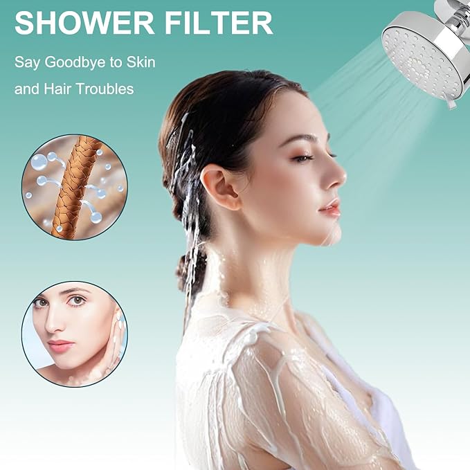 Multi-Stage Shower Filter Replacement Compatible with KITSCH Shower Filter for Handheld Shower Head, 3 Pack
