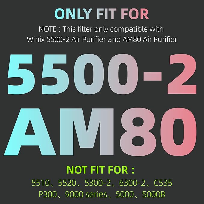 116130 Replacement Filter H 116130 for Winix 5500-2 Plasmawave Air Purifier and Models AM80-1 PCS HEPA Filter and 1 PCS Activated Carbon Filter Combo Pack