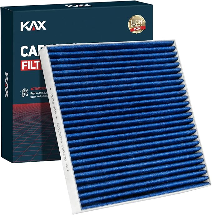 KAX Premium HEPA Cabin Air Filter with Dual Active Carbon, CF10374 Replacement for Pontiac Vibe 2003-2008, Dodge Dart 2013-2016, Toyo Tacoma 2005-2020 Air Filter, Strong Adsorption Cabin Filter