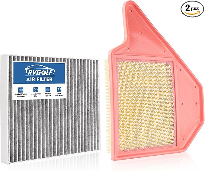 Engine+Cabin Air Filter Set for 2011-2016 Town & Country, 2011-2020 Grand Caravan, 2012-2015 Ram C/V, 2011-2014 Volkswagen Routan | Replaces CF10743 CA11050 | 99% Filtration Efficiency | Easy Install