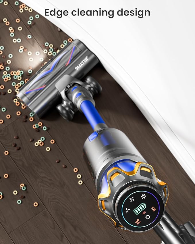 Cordless Vacuum Cleaner, Upgraded 650W 55KPA 70Mins Cordless Stick Vacuum Cleaner with Self-Standing and Touch Screen, Anti-tangle Wireless Vacumm, Vacuum Cleaners for Home/Pet Hair/Carpets/Floors