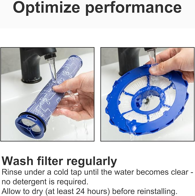 Portek Filter Assembly Replacement Intended for Dyson DC40 DC42 UP16 UP19 Light Slim Ball Multi Floor 2 Upright Vacuum Cleaners, Pre Post Filters Compare to Part No. 922676-01 & 922676-02
