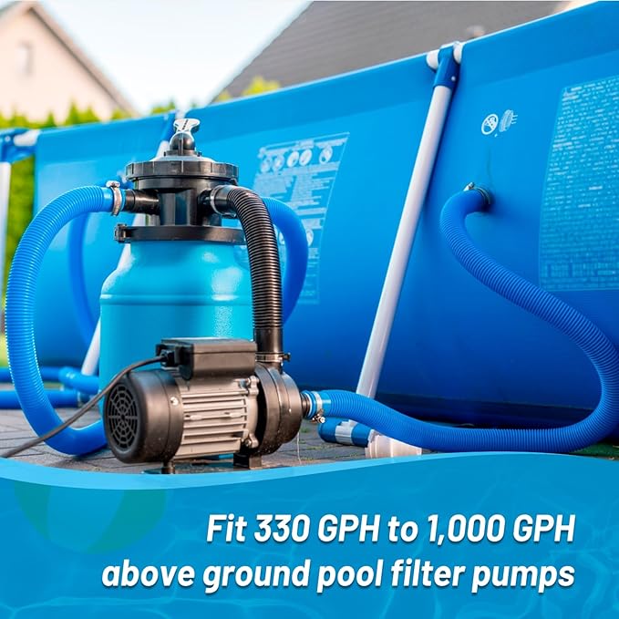 Pool Pump Replacement Hose, 1.25 x 41 Inch Above Ground Pool Hose Compatible with In tex Filter Pump 607, 637, 3 pack 1 1/4 Pool Hoses Replacement Include 6 Hose Clamps