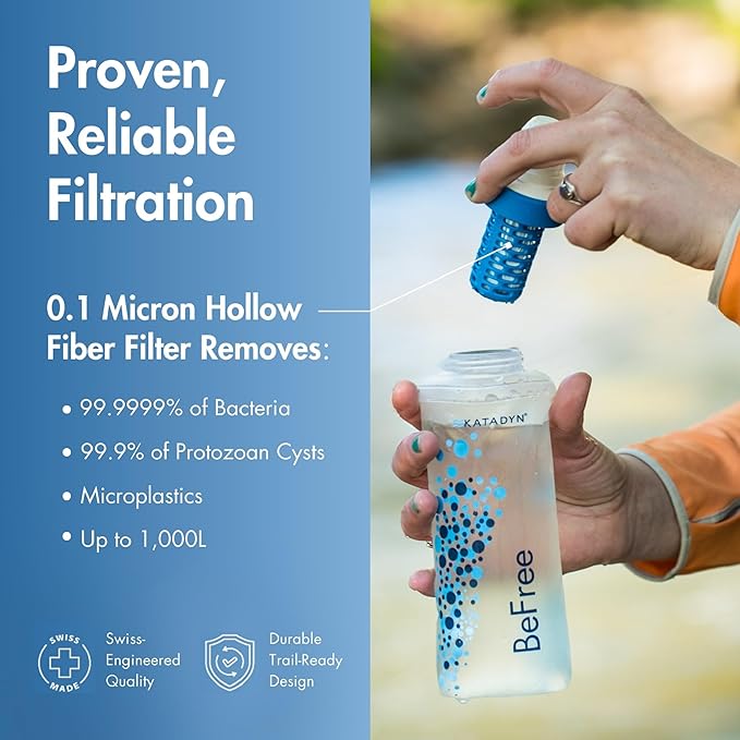 EZ-Clean Membrane Filter Cartridge for Katadyn Be Free Water Filters For Endurance Sports, Camping and Backpacking (8019641)