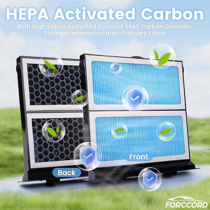 2-Pack HEPA Cabin Air Filter Fits for Subaru Forester 2.5L (2019-2026), WRX (2022-2026) Activated Carbon Cabin Filter Replacement 72880-FL000 Car Accessories