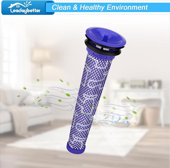 Leadaybetter Vacuum Filter Replacement for Dyson V7 V8 SV10 Animal Absolute Stick Cordless Vac Cleaner, 3 Post & 3 Pre Filters, Compare to Part # 965661-01 & 967478-01
