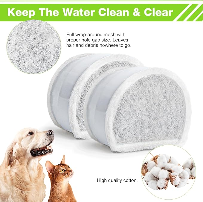 xbbwmrs 15 Count Replacement Carbon Filters Compatible with PetSafe Drinkwell Filters, Pet Water Fountain Replacement Cartridges for Dog and Cat Fountain.