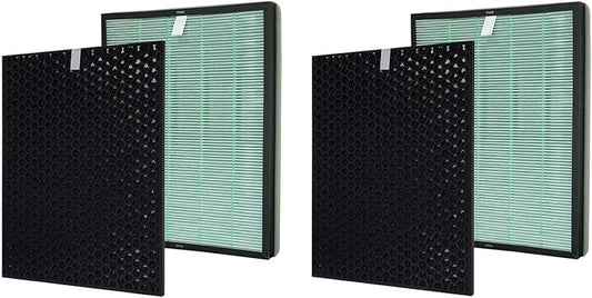 PUREBURG Replacement Filter Compatible with RabbitAir BioGS 2.0 Ultra Quiet Model SPA-550A & SPA-625A Air Purifiers, H13 True HEPA and Activated Carbon Set, 4 Piece Pack