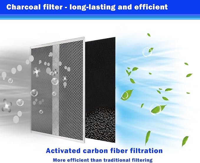HPF30 Charcoal Filters Non-Ducted Charcoal Filter Compatible with Broan Range Hood Filter S97020466 14-5/8'' x 12-7/8'' replacement nu-tone stove hood for kitchen 2Pack (XC)