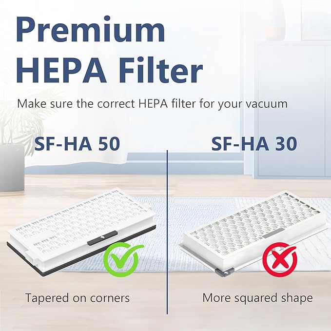4 Packs HEPA Replacement Filters Compatible with Miele AirClean SF-HA 50 Filter for Vacuum Model S4, S5, S6, S8, S8000, S8999, S6000, S6999, S5000, S5999, S4000, S4999, Complete C2 & C3