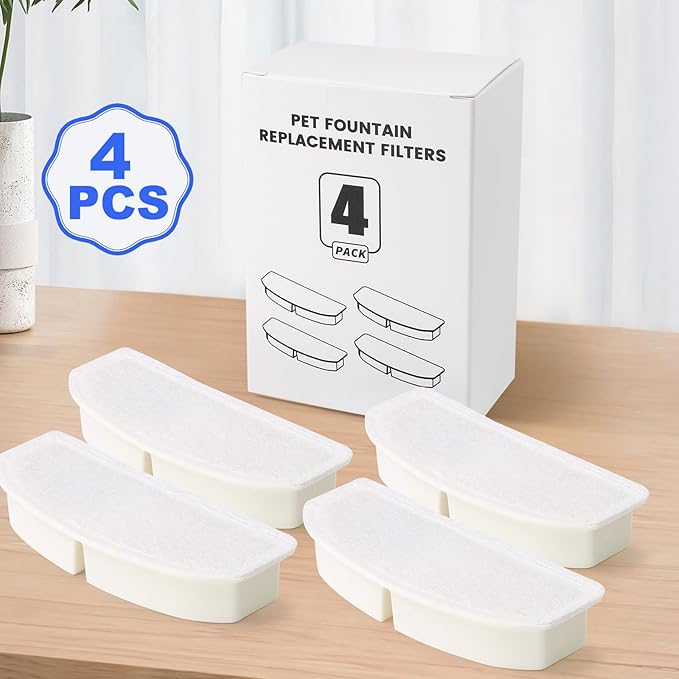 4pcs Cat Water Fountain Filters, Pet Water Fountain Replacement Filters