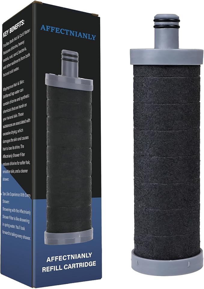 Carbon Shower filter cartridge 1PCS Compatible with Shower Filter System, Reduces chlorine, heavy metals, and other impurities to help alleviate dry skin and dry hair