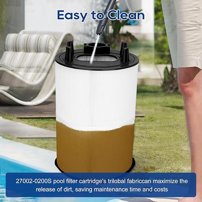 Miory 27002-0150S Pool Fliter Cartridges, Replacement for sta-rite 27002-0150S Pool and Spa D.E. Filter, Compatible with sta-rite PLM150 and System 2 Modular Media, with Air Bleed Assembly, 150 sq.ft