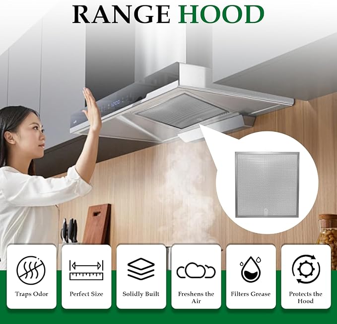 Stove Hood Vent Filter 11-1/4" x 11-3/4" BPQTAF S99010316 Compatible with Broan Range Hood Filter Replacement - 2 Pack