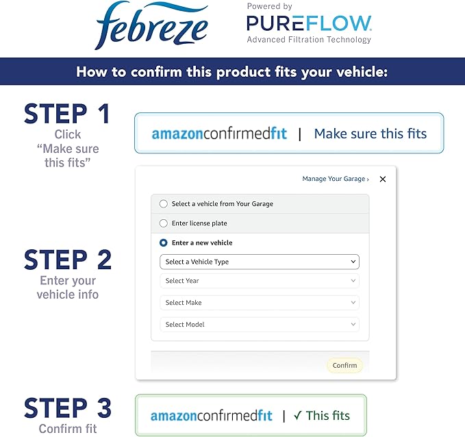 Febreze Odor Control HEPA Cabin Air Filter by PUREFLOW RZ19186H Fits 2021-2026 Jeep Grand Cherokee L 3.6L; 2022-2026 Grand Cherokee 2.0L, 3.6L; 2021-2024 Grand Cherokee L 5.7L
