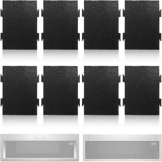 8PCS Replacement Microwave Charcoal Filters - Compatible with Whirlpool Over The Range Microwave Hood Models YKMLS311, YWML55011, WML75011, WML55011HS