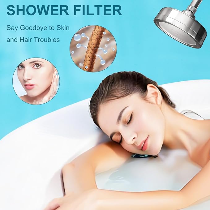 Vitamin C + E + A Shower Filter Replacement Cartridge Compatible with AquaHomeGroup Shower- Vitamin Infused Shower Head Filter for Healthier Skin, Hair, and Nails - Decrease chlorine smell (3PACK)