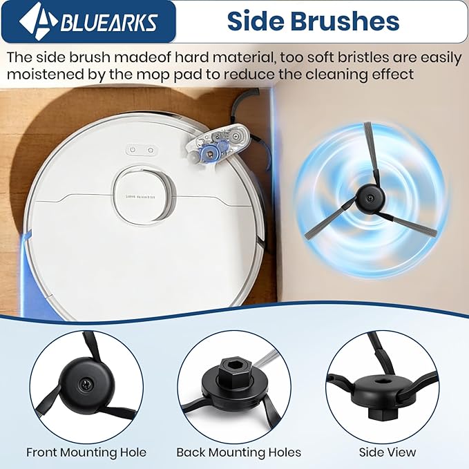 24 Pack D20 Pro Plus Accessories Kit,Only Compatible with Dreame D20 Pro Plus Robot Vacuum,2 Main Brush,4 Mop Pads,4 HEPA Filter,6 Side Brush,6 Dust Bags【Not for D20 Plus】