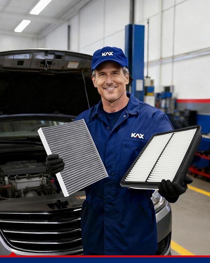 KAX Engine & Cabin Air Filter Kit, Replacement for Kia Sorento 2011-2013, Hyundai Santa Fe 2010 (To 12/08/2010), Replace# CA10881 CF11664