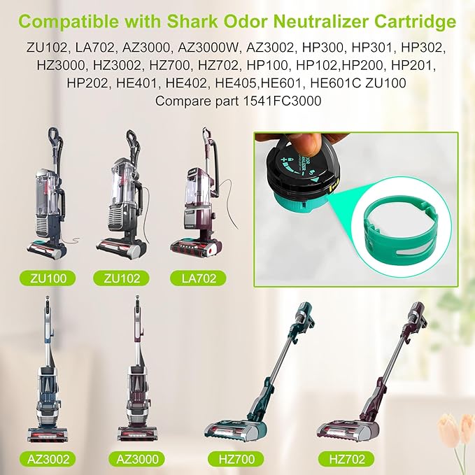 6 Packs Replacement Odor Neutralizer Cartridge for Shark IZ862H AZ3000 AZ3002 HZ3000 HZ3002 ZU102 LA702 UZ565H, Replacement for Shark Vacuum Cleaner Odor Neutralizer And air Purifier, Part 1541fc3000