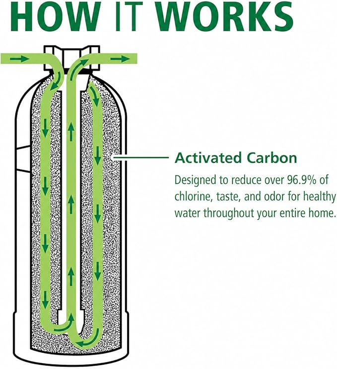 AO Smith Whole House Water Filter System - Whole Home Filtration for Well & City Water - Filters 96.9% of Chlorine Taste & Odor - 6 yr, 600,000 Gl, AO-WH-Filter