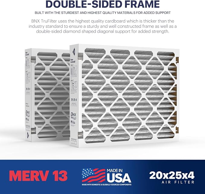 TruFilter Compatible with AprilAire 213 Replacement Filter for AprilAire (2-Pack) - MERV 13 - MADE IN USA - HVAC AC Furnace Filters Allergies, Mold, Bacteria, Smoke, MPR 1900 FPR 10 Air Filter