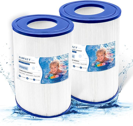 PDM30 Oval Spa Filter Fit for Dream M Aker Hot Tubs 461269, Fil bur FC9940, Cross Over 730L 730S, ODY ssey, Big E Z, EZL, 30 sq.ft Hot Tub Filter Cartridge, 2 Pack