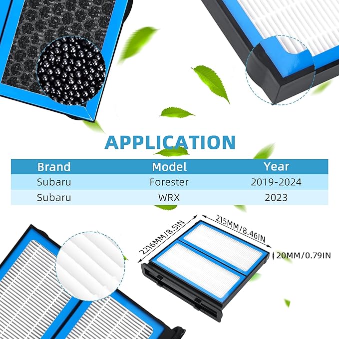 72880FL000 Premium Cabin Air Filter Compatible with Subaru Forester 2019-2024/ WRX 2023, CF12775 OEM Passenger Compartment Activated Carbon AC Filter Create Cleaner Inside Air For Your Car