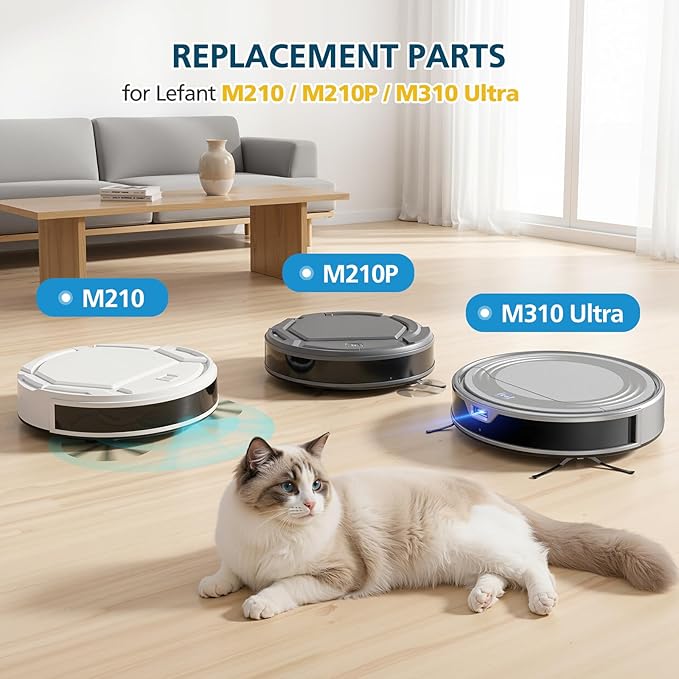 Filter Replacement Parts for Lefant M210 / M210P / M310 Ultra Robot Vacuums with Filter Size 𝟱.𝟯 * 𝟮.𝟬 𝗜𝗻𝗰𝗵 (for M210 "2025 Year and Later" NEW Model Machine)