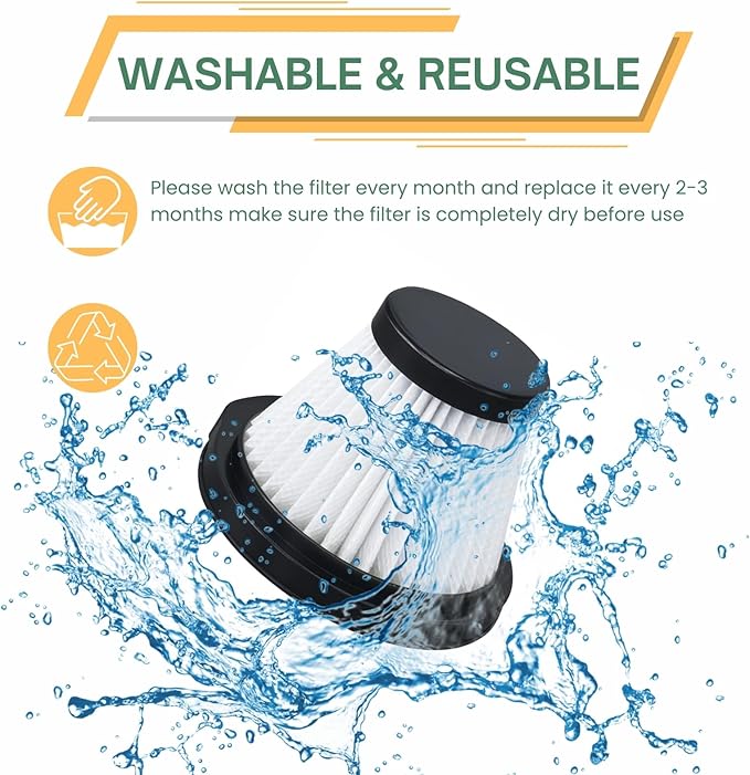 Nispira HEPA Filter Replacement Compatible with Xiaomi Deerma DX115 DX115S DX115C Handheld Portable Vacuum Cleaner, 3 Packs