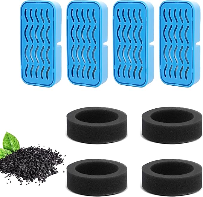 PETCHO Cat Water Fountain Filters Replacement 4 Pack, Compatible with AONBOY and AOOGITF Stainless Steel Cat Water Fountain, Activated Carbon Filter Refills for Pet Drinking Fountain Water Dispenser