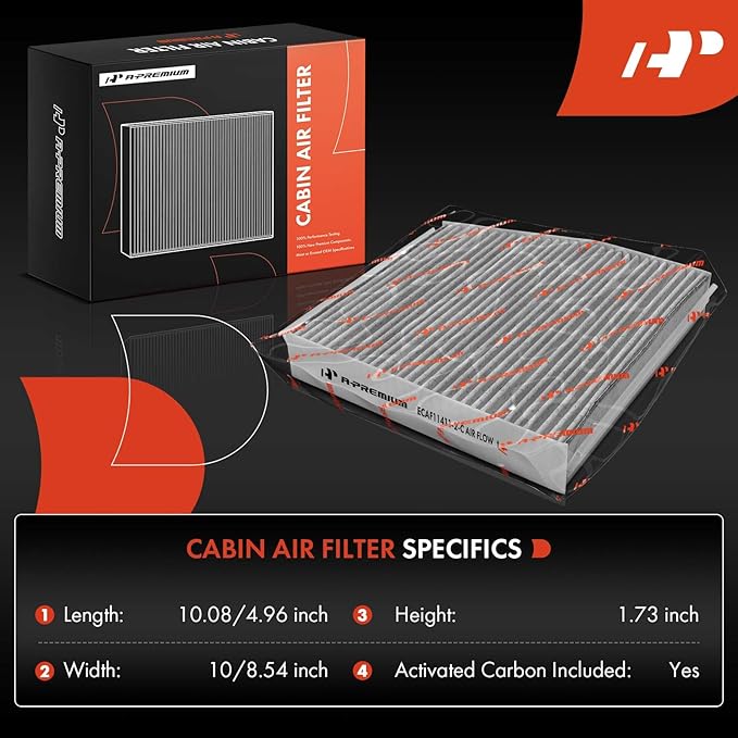 A-Premium 2-PC Engine & Cabin Air Filter with Activated Carbon Compatible with Mercedes-Benz CLA250 2014-2019, GLA250 2015-2020 & Infiniti QX30 2017-2019