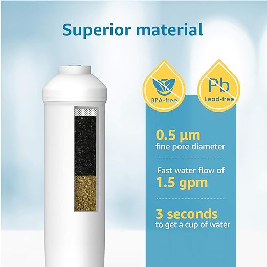 AQUA CREST 5KDC Under Sink Water Filter System, Direct Connect Under Sink Water Filter, NSF/ANSI Tested, Reduces PFAS, PFOA/PFOS, Chlorine, 5K Gallons Ultra High Capacity