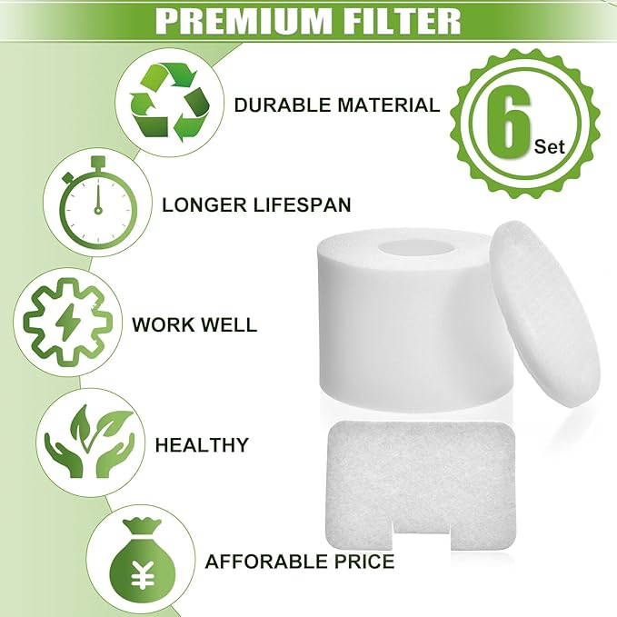 6 Pack Filters Replacement for Shark Navigator Deluxe NV42, NV4226, NV46, NV44, NV4626, UV402, NV36 Upright Vacuum, Filter Part #XFF36