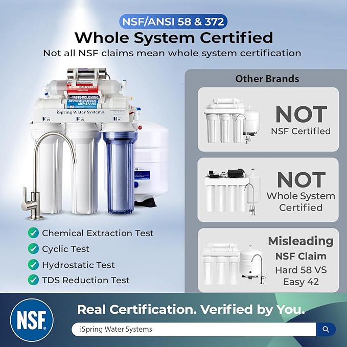 iSpring RCC7AK-UV, NSF Certified, 7-Stage Under Sink Reverse Osmosis Water Filtration System with Alkaline Remineralization and UV Filter, Patented Top-Mounted Faucet Design for Easy Installation