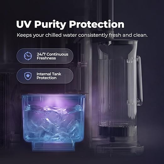 Mineralized Countertop Reverse Osmosis System, 6-Stage RO Water Filter for Fresh Clean Taste, 43℉ Chilled Water with UV-C Light, 1.32-Gal Water Tank, TDS Reduction, Installation-Free Water Purifier