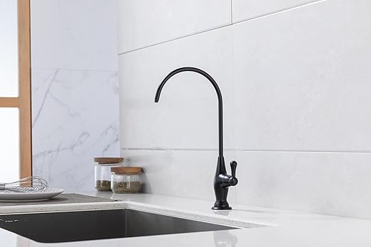 Sink Drinking Water Faucet, Sink Water Filter System, Suitable for Most Reverse Osmosis or Water Filtration Systems, Stainless Steel Reverse Osmosis Faucet for Kitchen Bar, Black