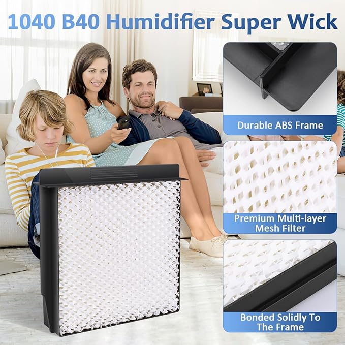 EAGLEGGO 4 Pack, 1040 Humidifier Wick Filter For Bemis Essick Air B40, B40-C, Products Models D46-720, 5D6-700, 5D6700, 7000, B23, E35, and E35 000, CM330 Series.