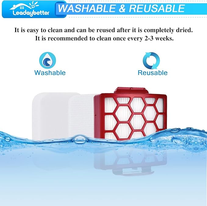 Leadaybetter ZU102 Filter Replacement for Shark Zero-M Self-Cleaning Brushroll Pet Pro ZU55 ZU100 ZU60 ZU62, Rotator NV255 Vacuum, Navigator Pet Plus NV150 NV151 NV251, Part # 1238FT60 & 1239FT60