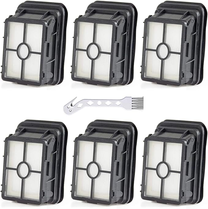 6 Pack 1866 Replacement Filters Compatible with Bissell Crosswave 1785 2306 2551 1866 2554 2590 2593 2596 CrossWave Cordless Max All in One Wet-Dry Vacuum Cleaner, Compare to Part # 1608684