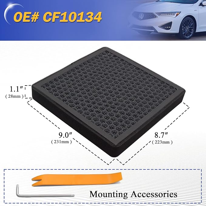 Premium HEPA Cabin Air Filter Upgraded Air Filter with Activated Carbon for Honda Accord,Civic,CR-V,Odyssey,Pilot,Ridgeline,Passport Acura CSX ILX MDX RDX RL TL TLX TSX ZDX CF10134