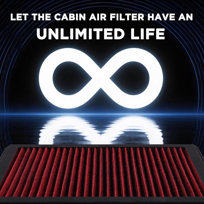 HANN&CO Washable And Reusable High Flow Cabin Air Filter，Greater Than 15 Years of Service Life，Suitable For Hyundai；KIA （Not For Hyundai Sonata Hybrid）Replacement CF12151，CP151，VF2058（HCC1813-X）