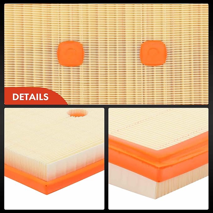 A-Premium 2-PC Engine Air Filter Compatible with Mercedes-Benz W204 W212 C300, C350, E300, E350, E400, GLE350, GLK350, ML350, R350, SLK350, 2012-2018, Flexible Panel, Replace# 2760940004